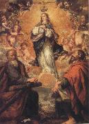 Juan de Valdes Leal Virgin of the Immaculate Conception with Sts.Andrew and Fohn the Baptist oil on canvas